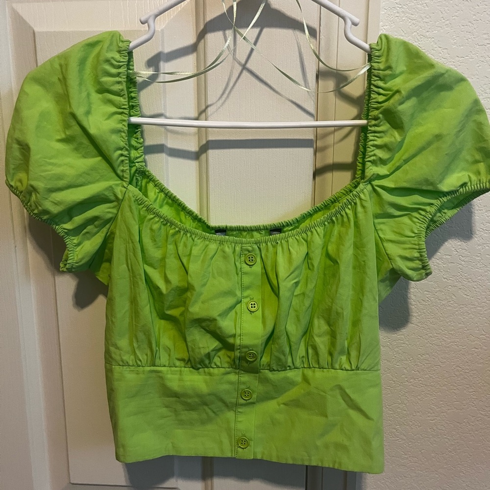 NWT Zara lime green top